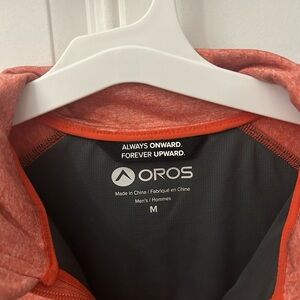 Oros Men's Orange Jacket solar core hiking long sleeve v-neck
